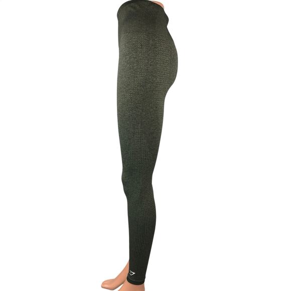 Gymshark Vital Seamless Gray Green Mid Rise Yoga Gym Ankle Leggings Pants Size S - Picture 2 of 5